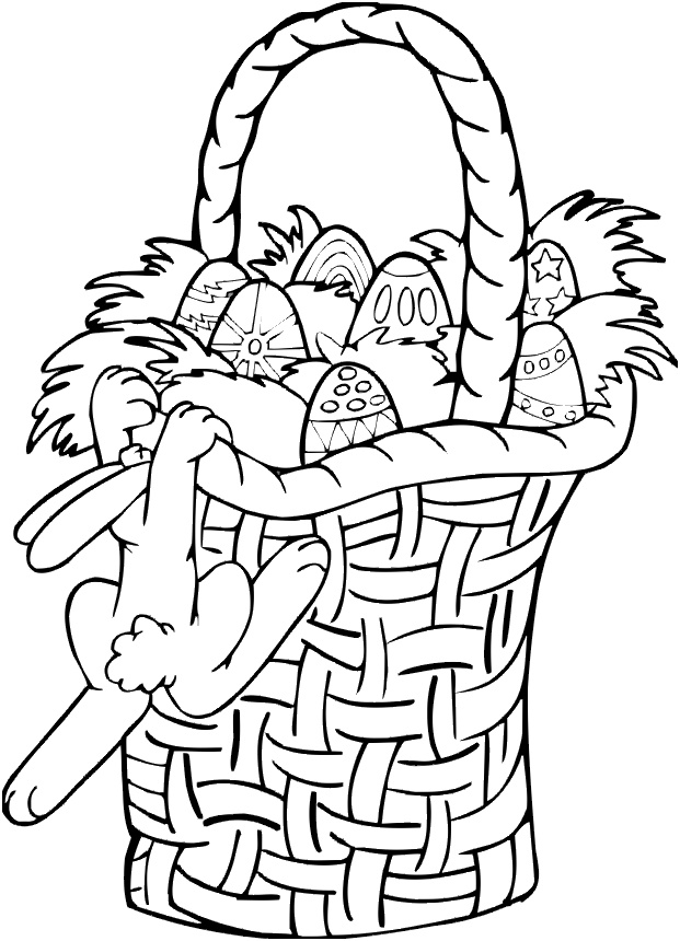 coloriage gros panier de paques