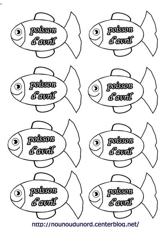 3842 les poissons avril a colorier