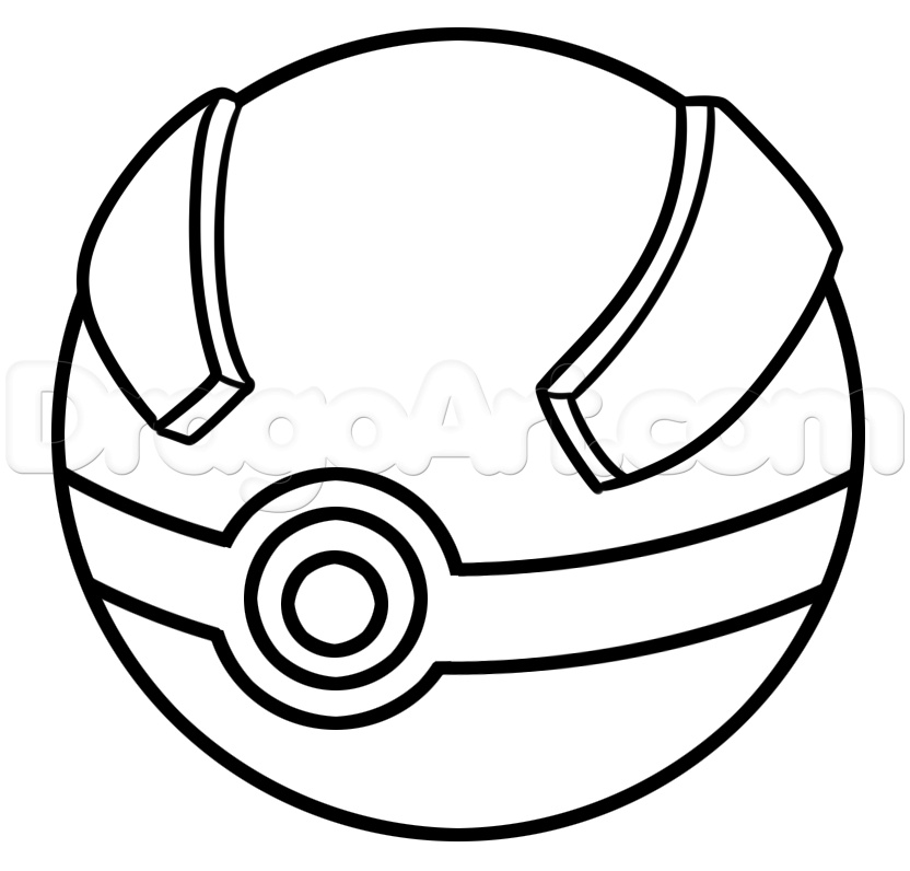 how to draw a great ball from pokemon