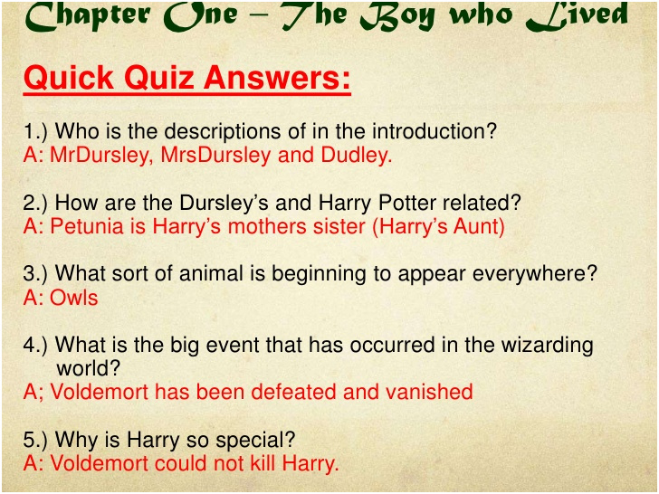 harry potter book 1 quick quizzes and do now tasks