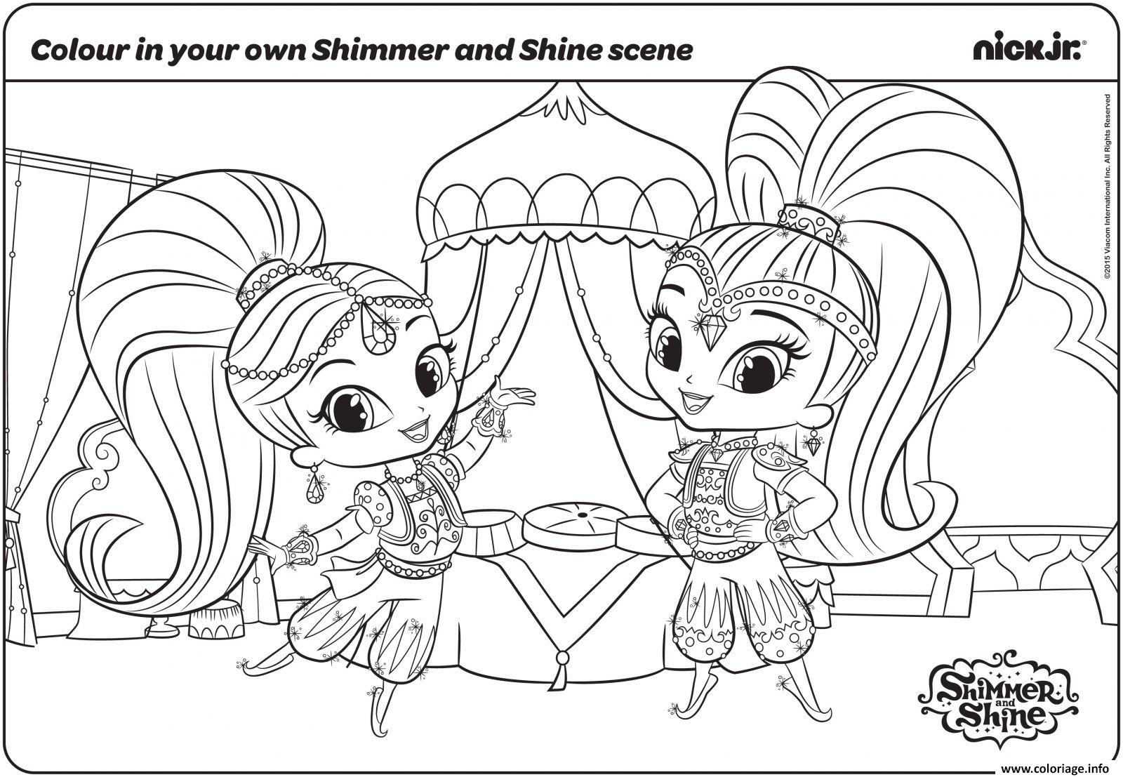 shimmer et shine fun with colouring page coloriage