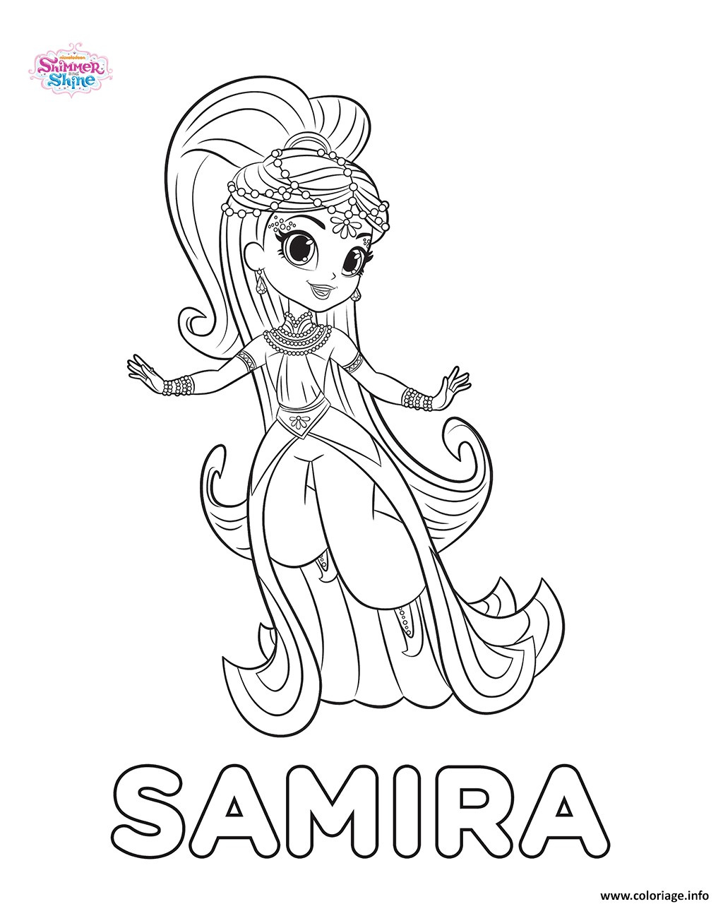 shimmer et shine coloriage