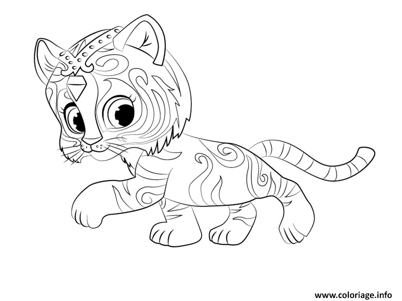 tiger nahal from shimmer et shine coloriage dessin