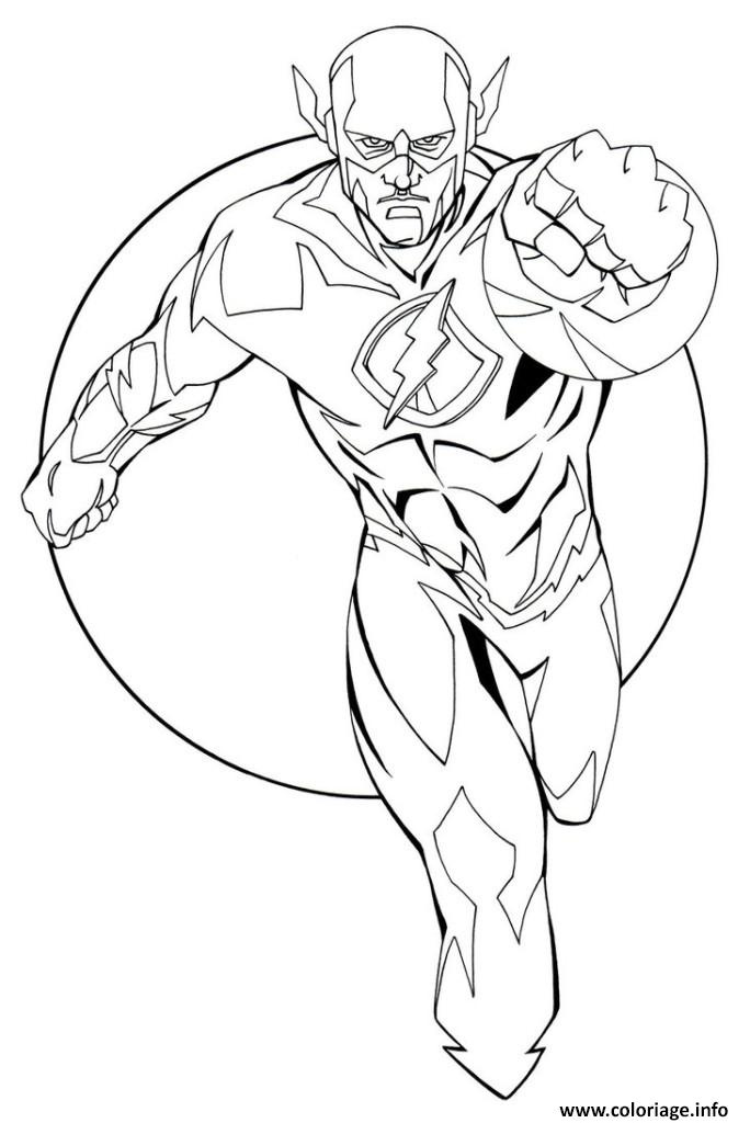 flash super heros en plein vitesse coloriage dessin