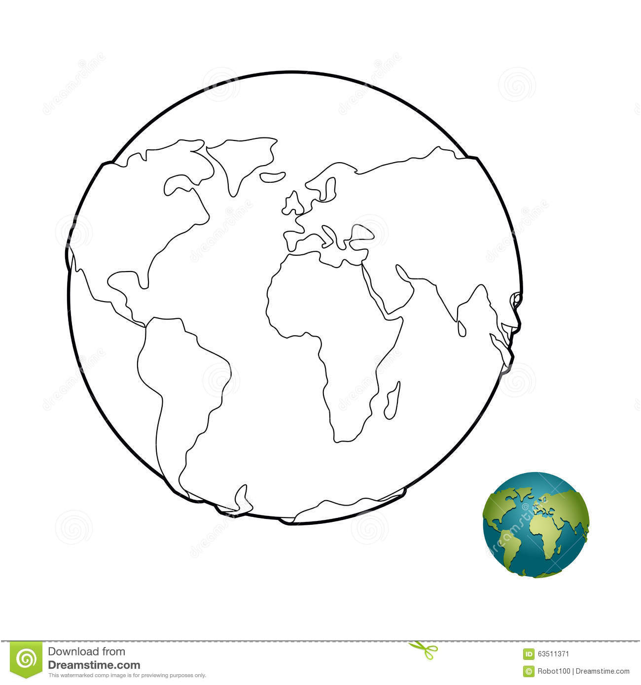 photo stock livre de coloriage de la terre corps merveilleux planète avec des continents globe image