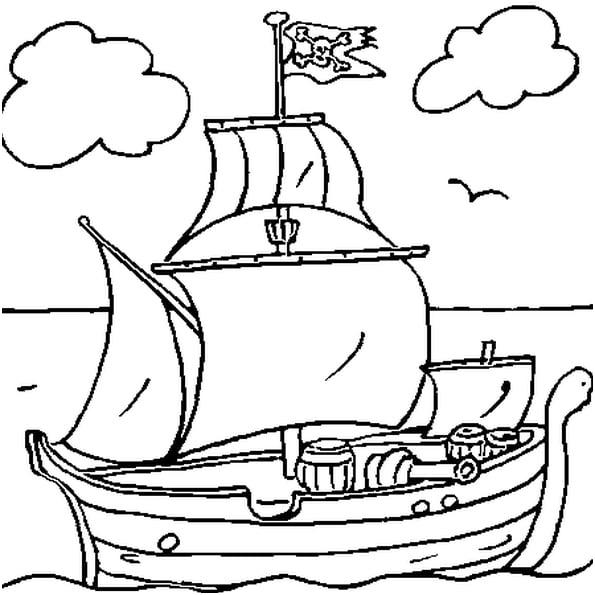 bateau pirate coloriage