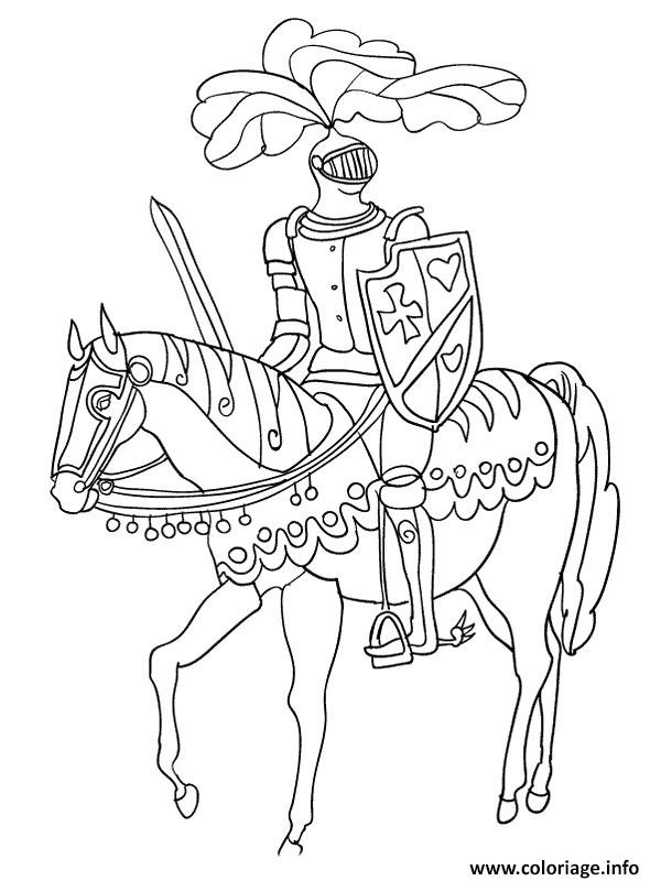 chevalier tres fort coloriage