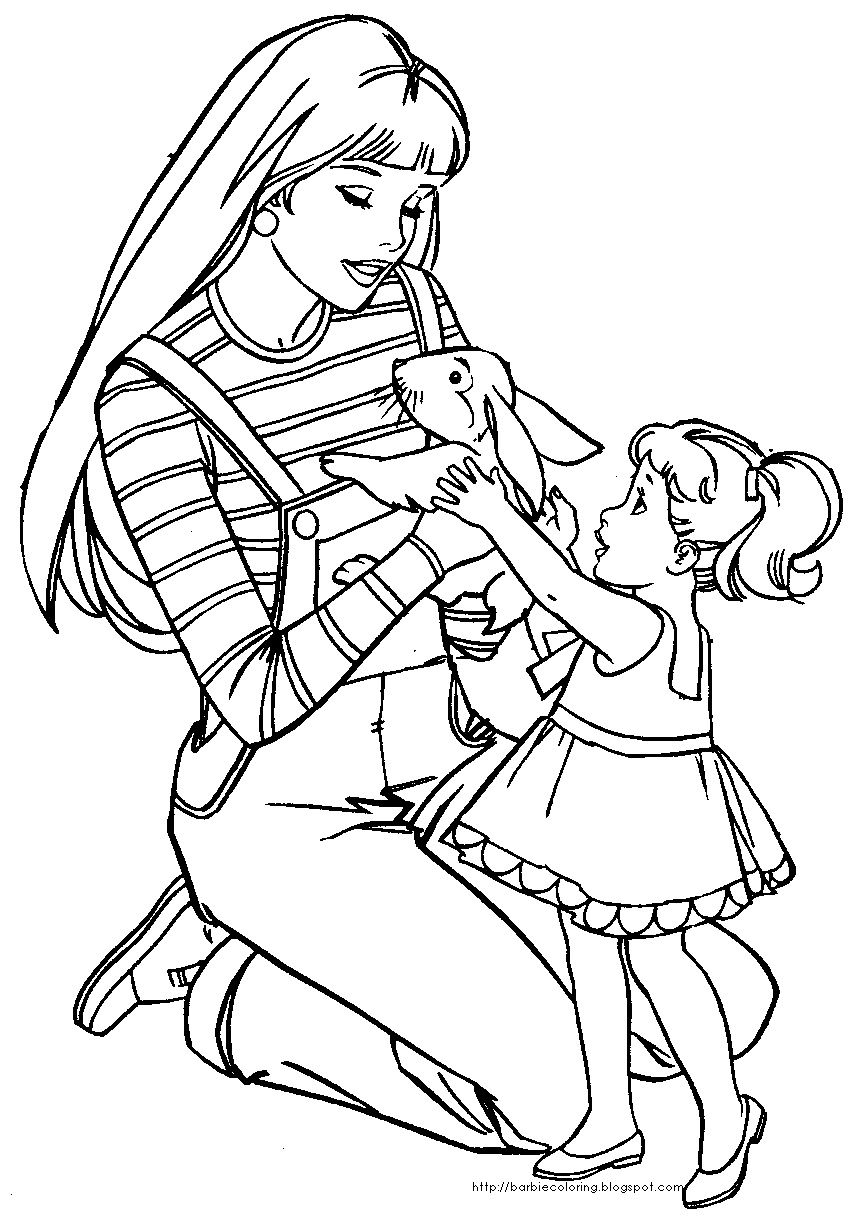 coloring pages of barbie with kelly