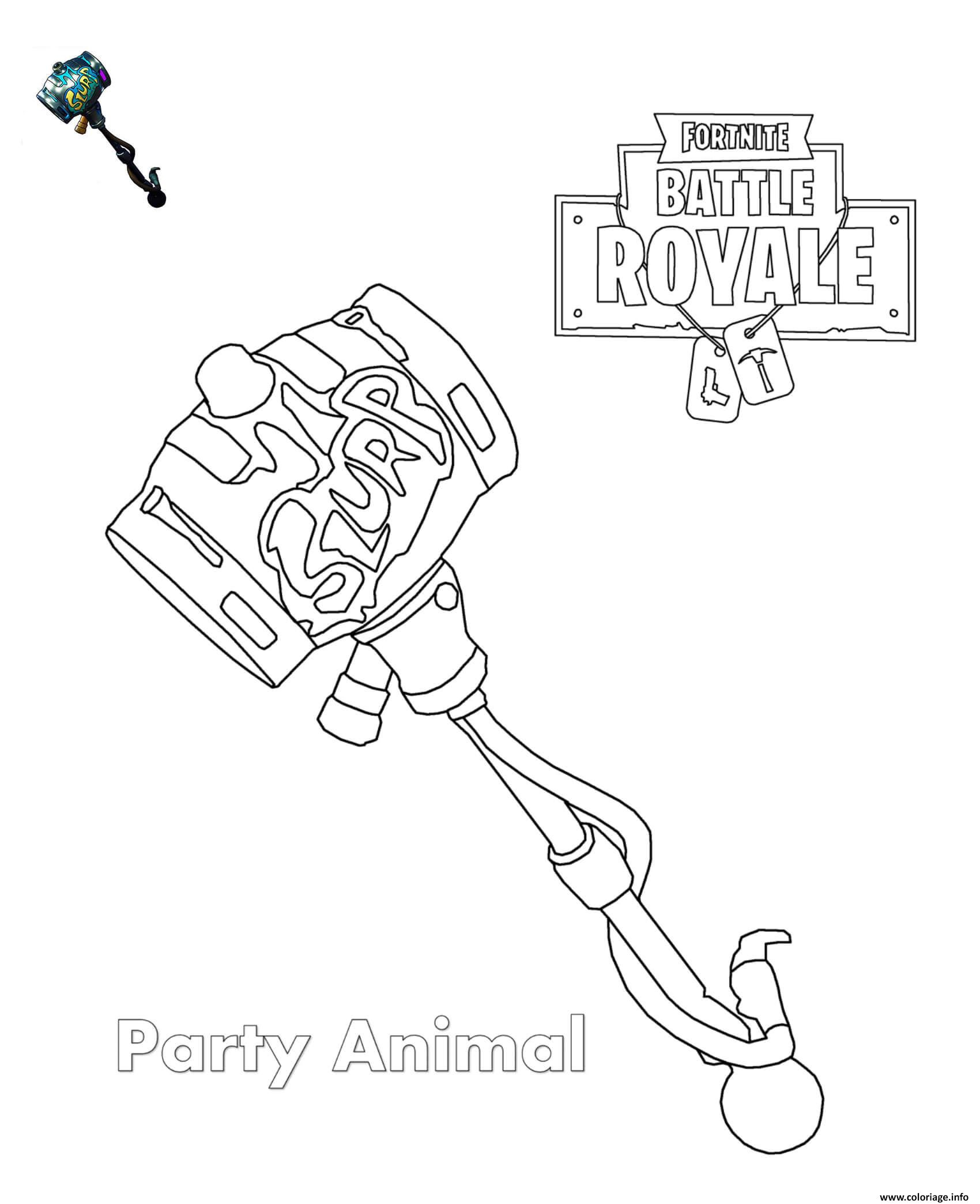 party animal fortnite coloriage dessin