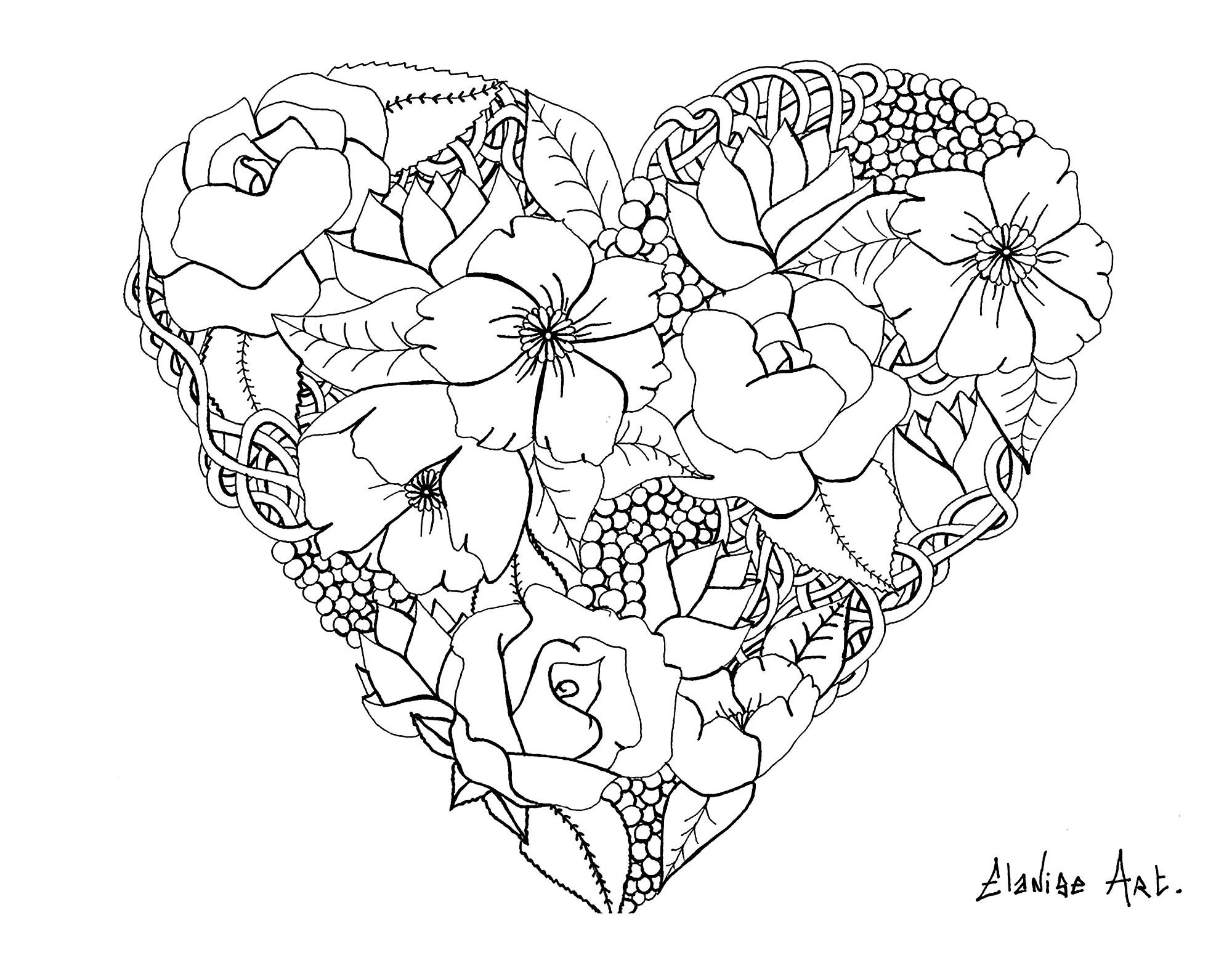 dessin mandala coeur
