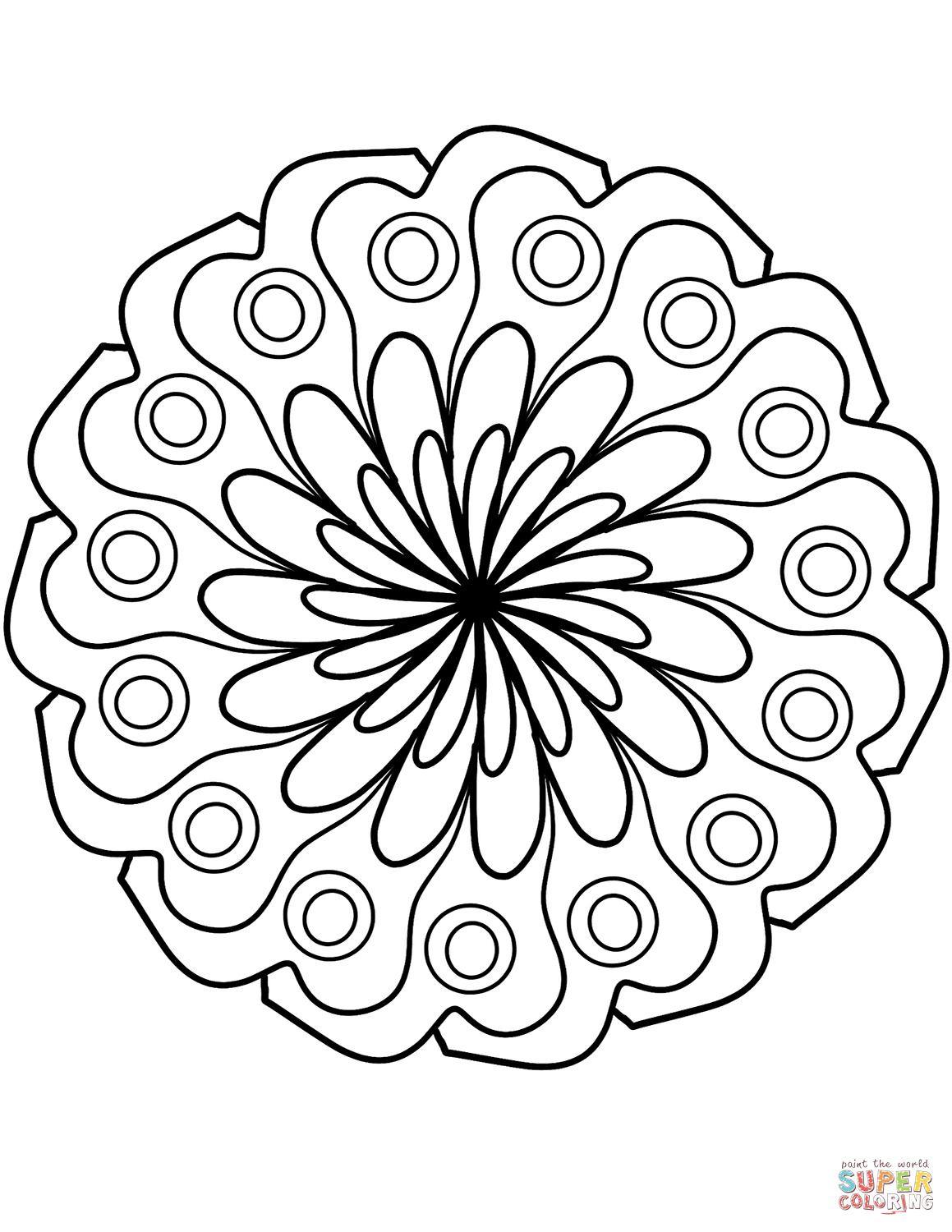 mandala fleur simple