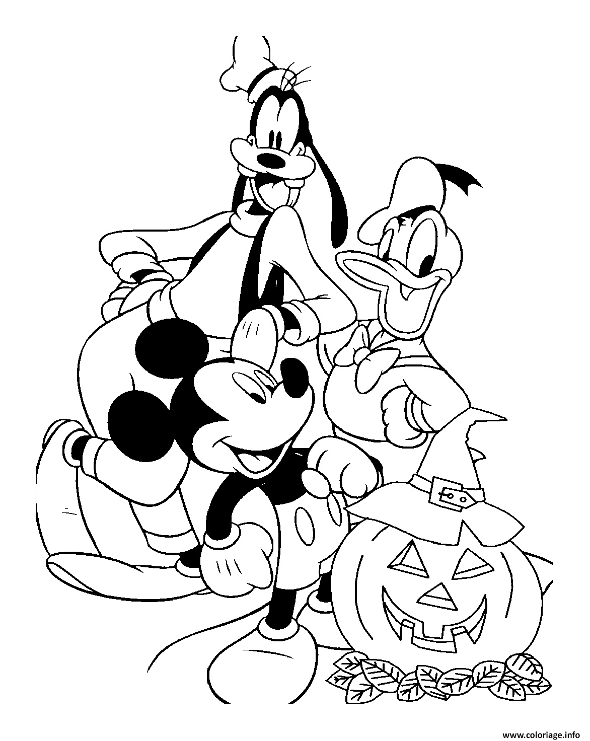 disney dingo donald mickey halloween coloriage dessin