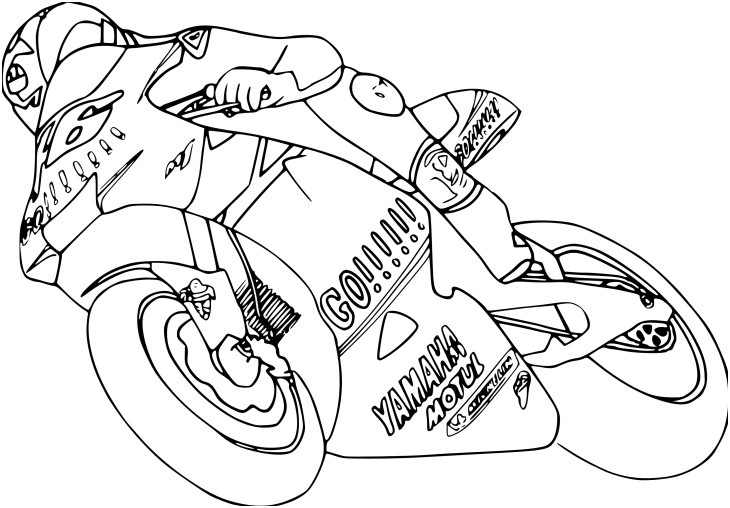 coloriage moto de course