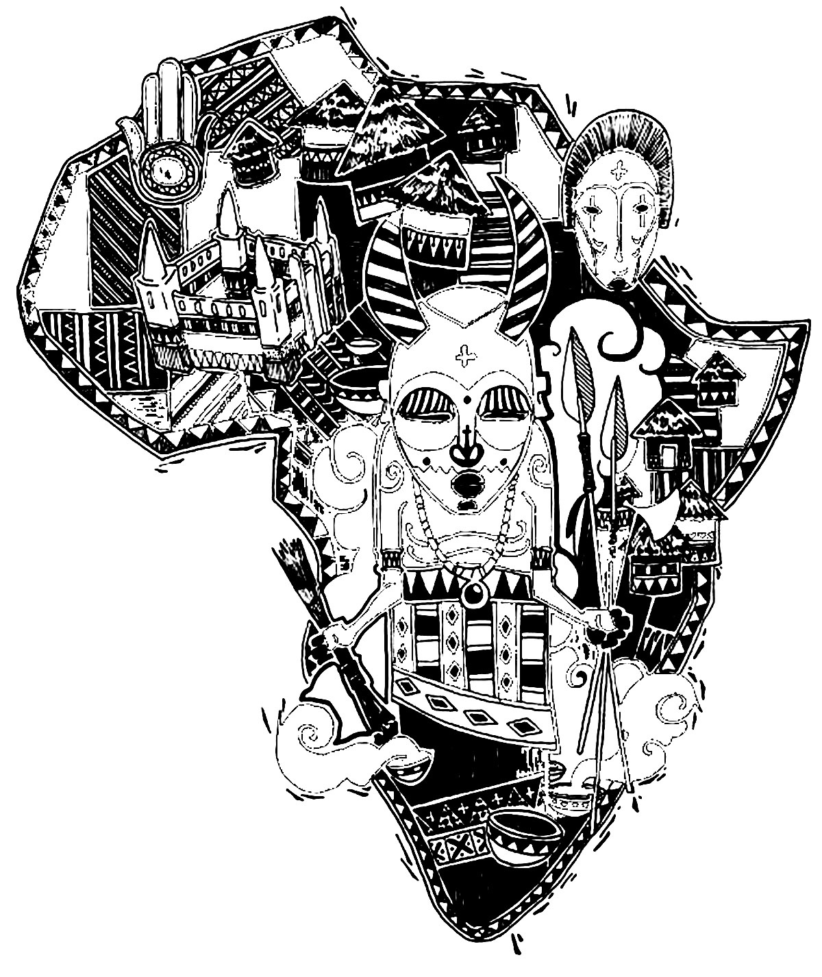 image=afrique coloriage afrique carte symboles 1