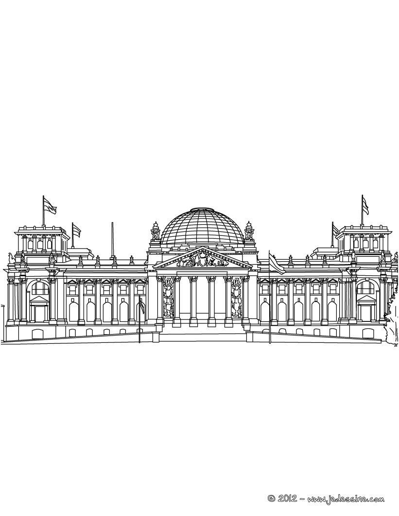 coloriage du reichtag le parlement allemand a berlin