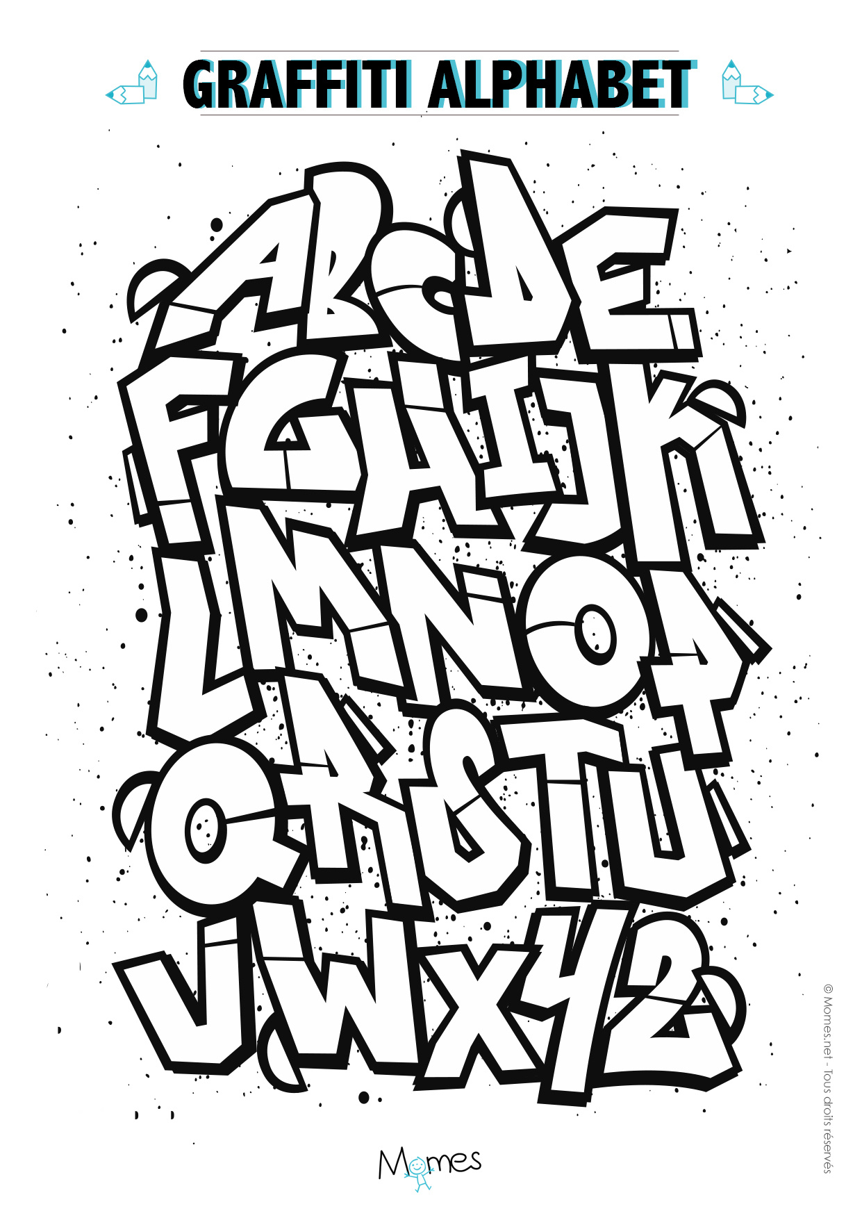 Coloriage Alphabet graffiti