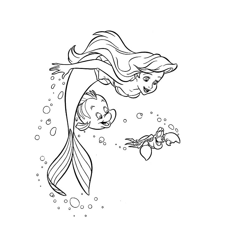 coloriage d ariel la petite sirene en ligne