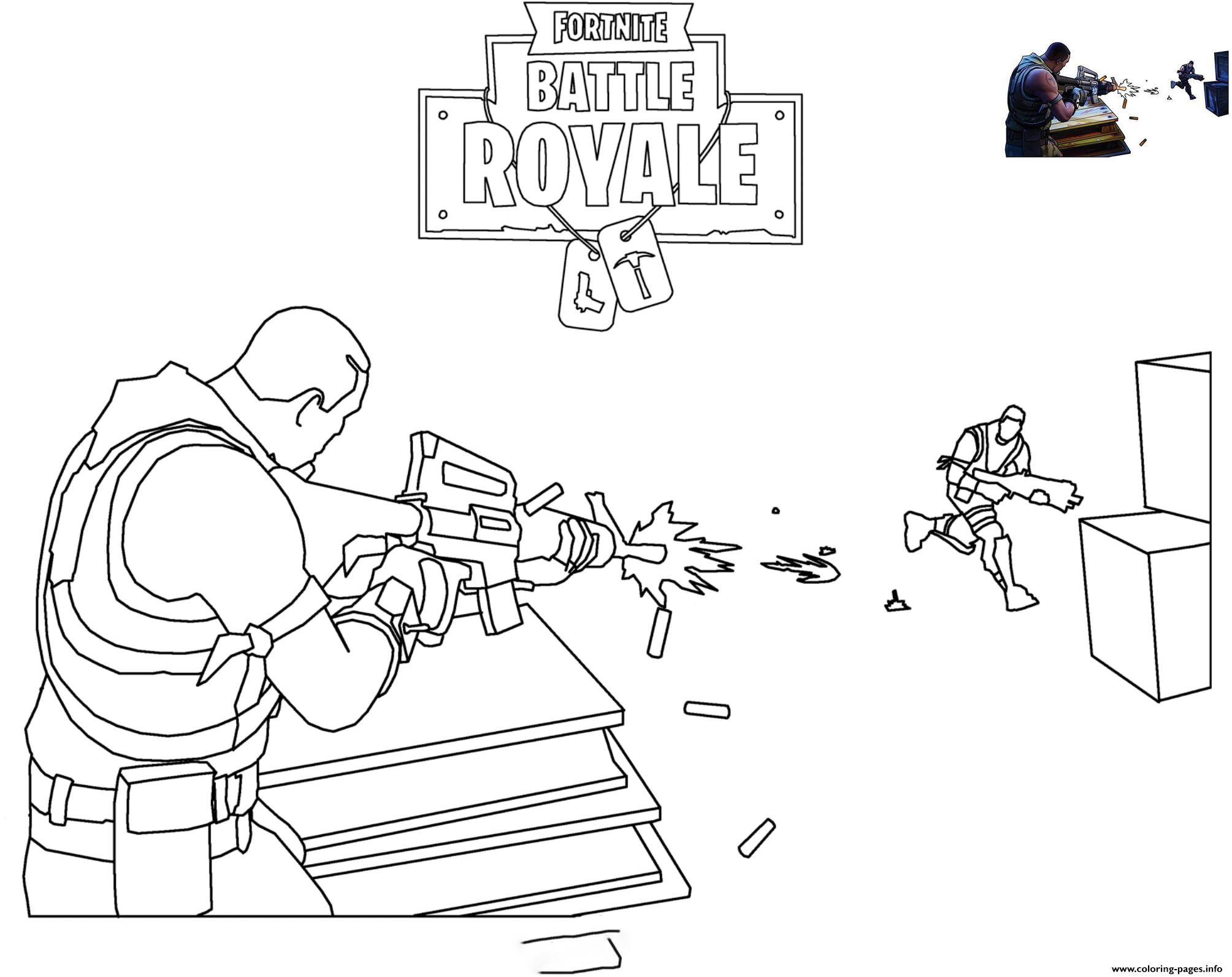 fortnite scene shooting printable coloring pages book