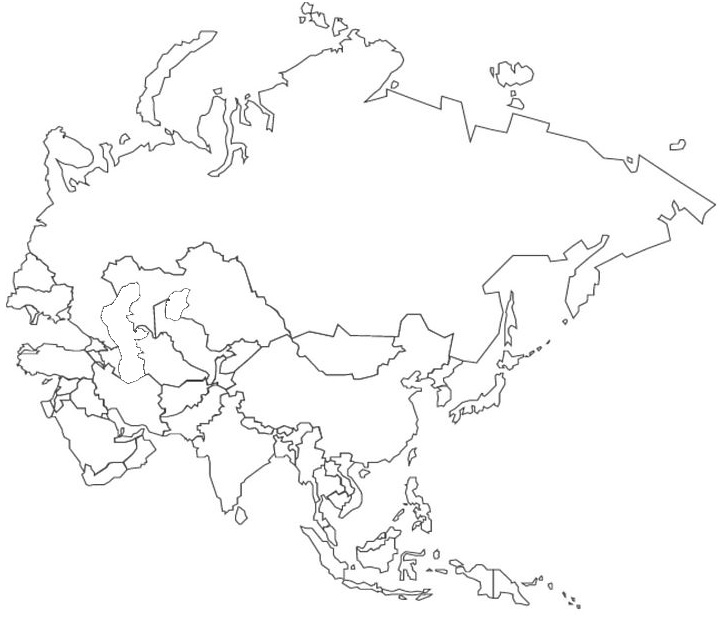 cartes contour de l Asie