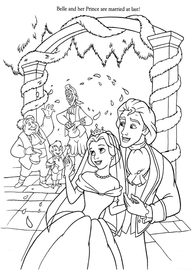 coloriage disney la belle et la bete