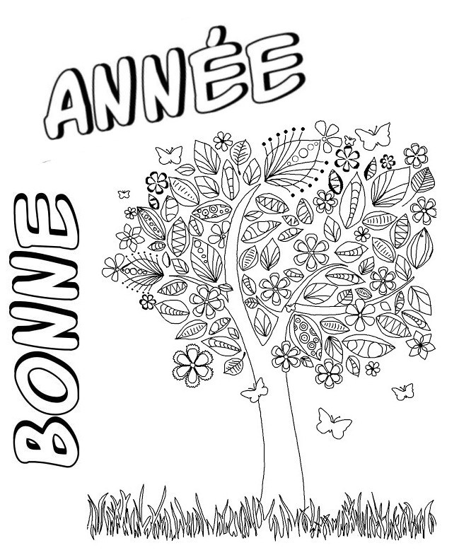 coloriage adulte bonne annee