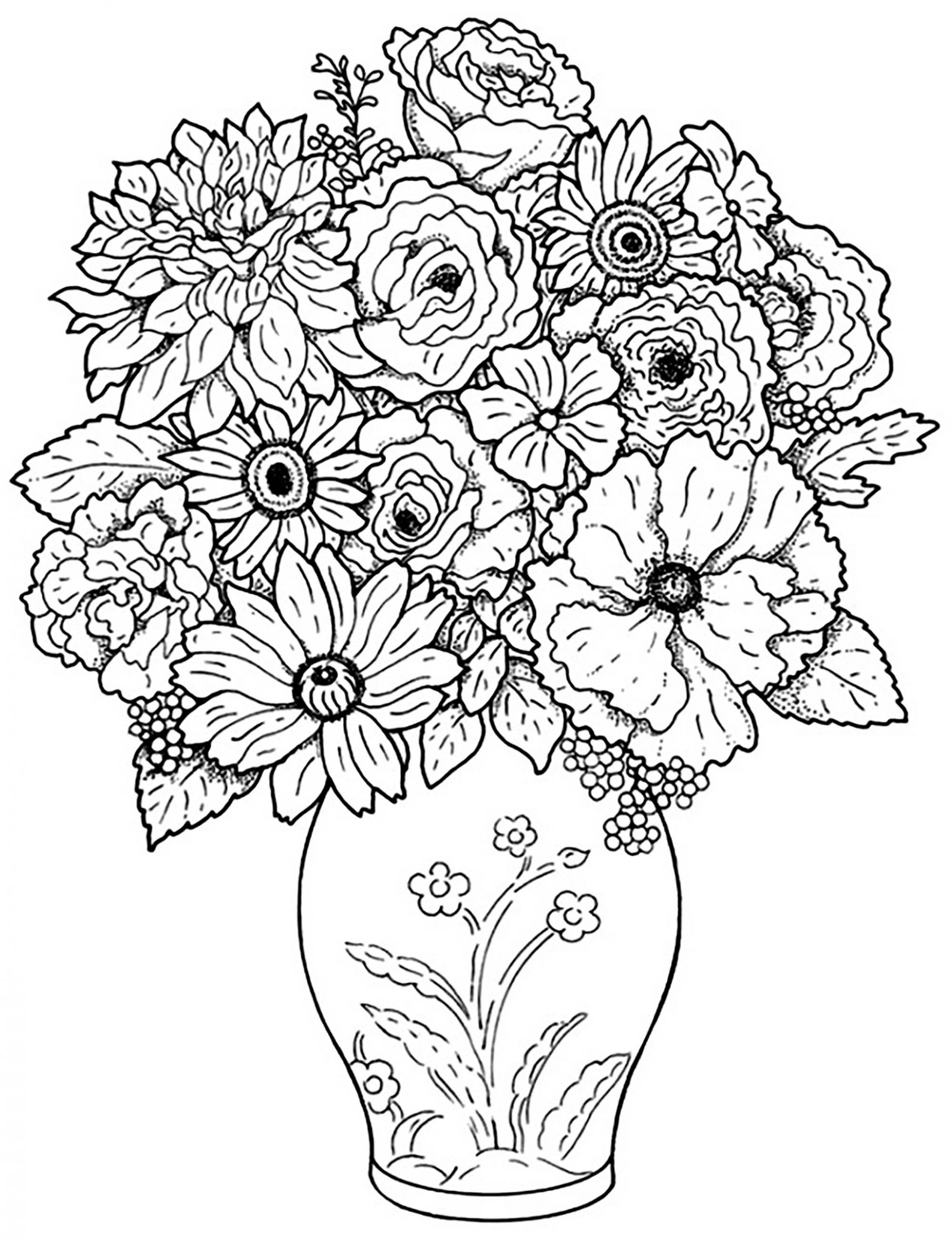 image=fleurs coloriage fleurs bouquet 1