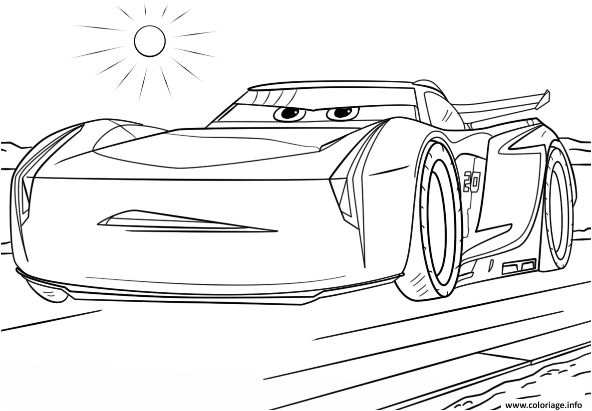 jackson storm from cars 3 disney coloriage
