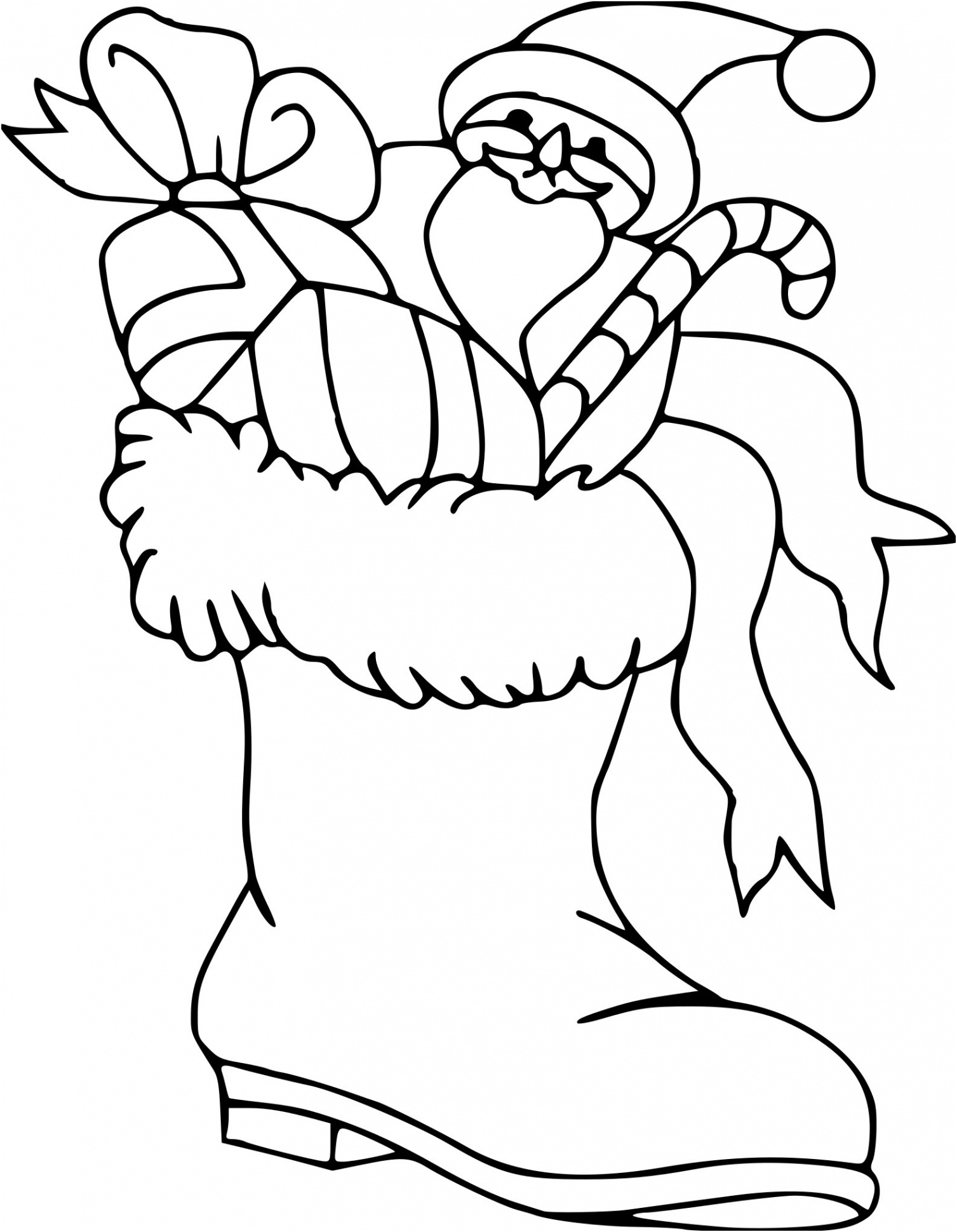 coloriage chaussette de noel a imprimer