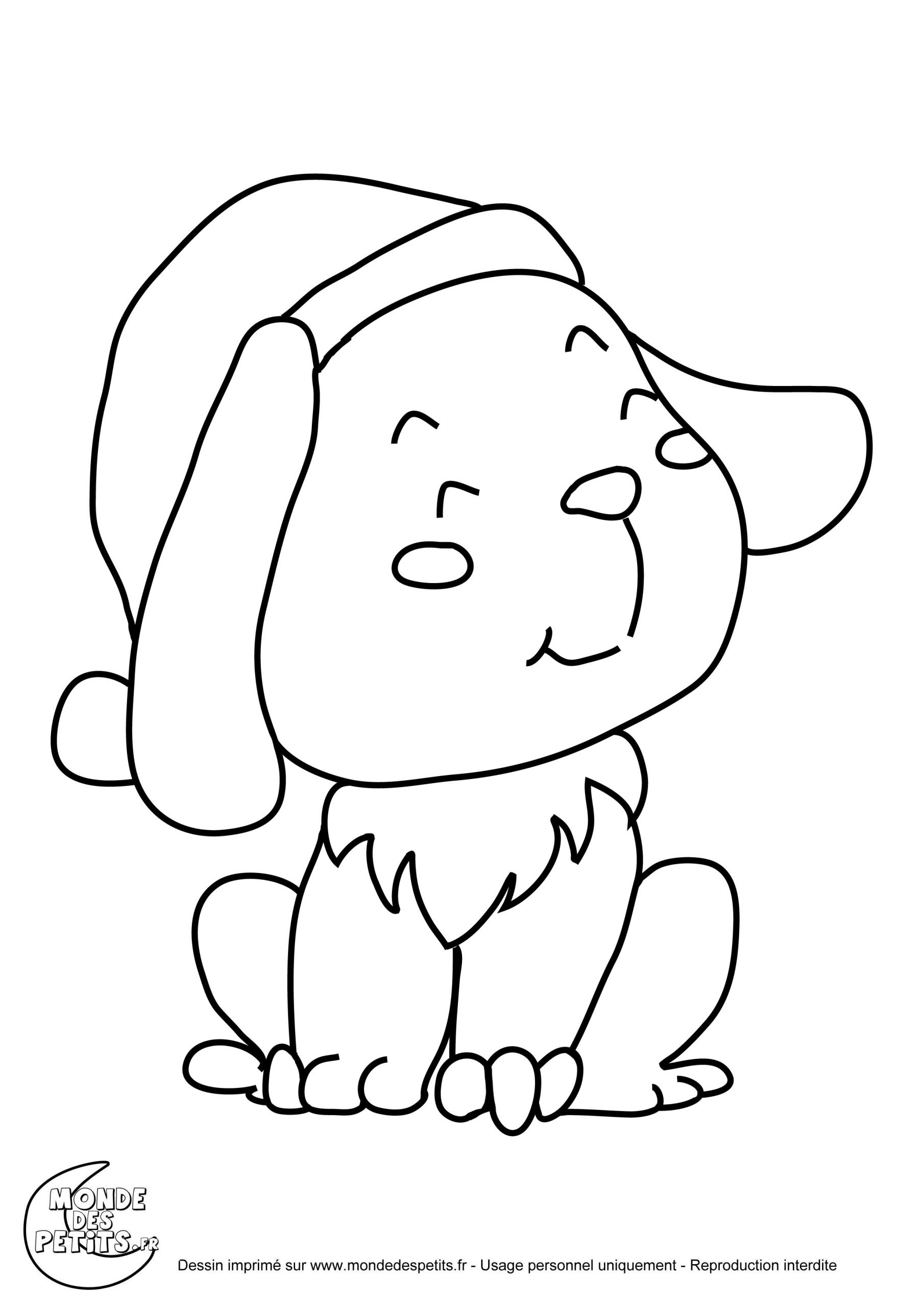dessin coloriage petit chien
