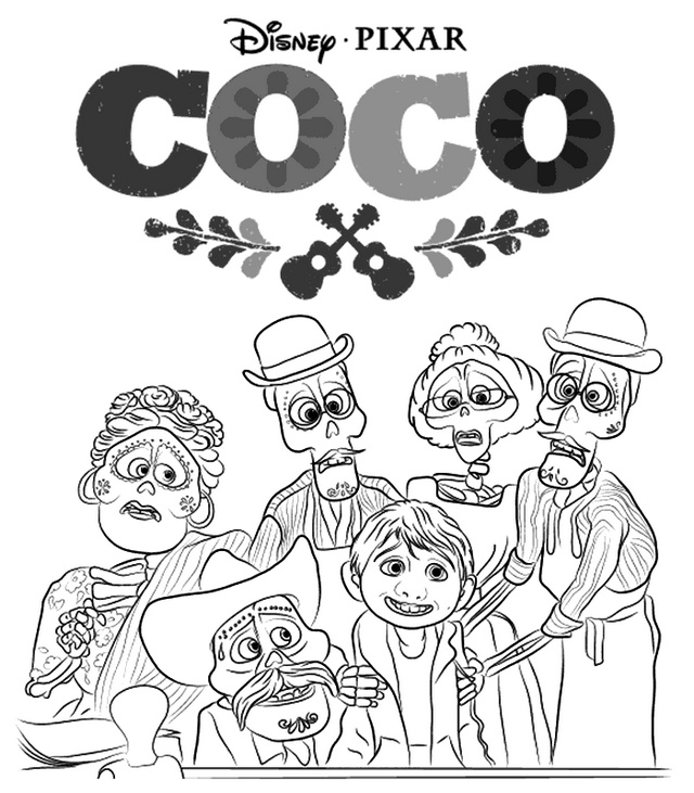 top 8 coco coloring sheets awaiting choose
