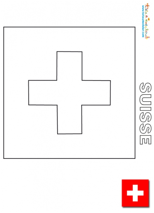 coloriage drapeau suisse