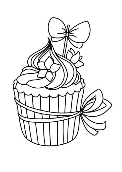 cupcake line art