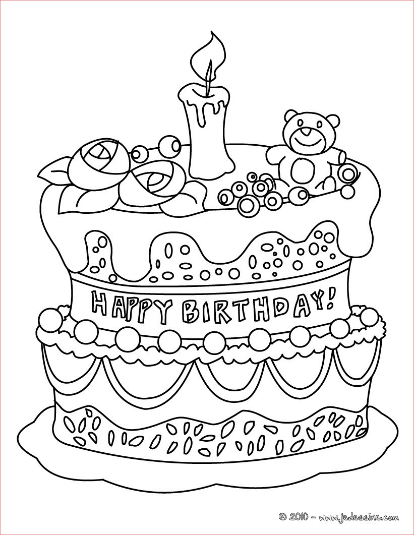 coloriage de gateau d anniversaire