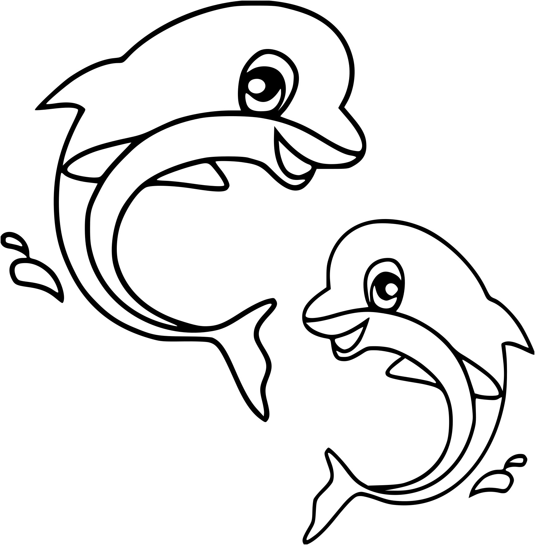 dessin a colorier gratuit de dauphin