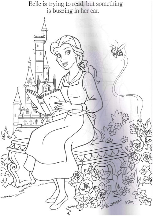 disney princesses belle coloring pages