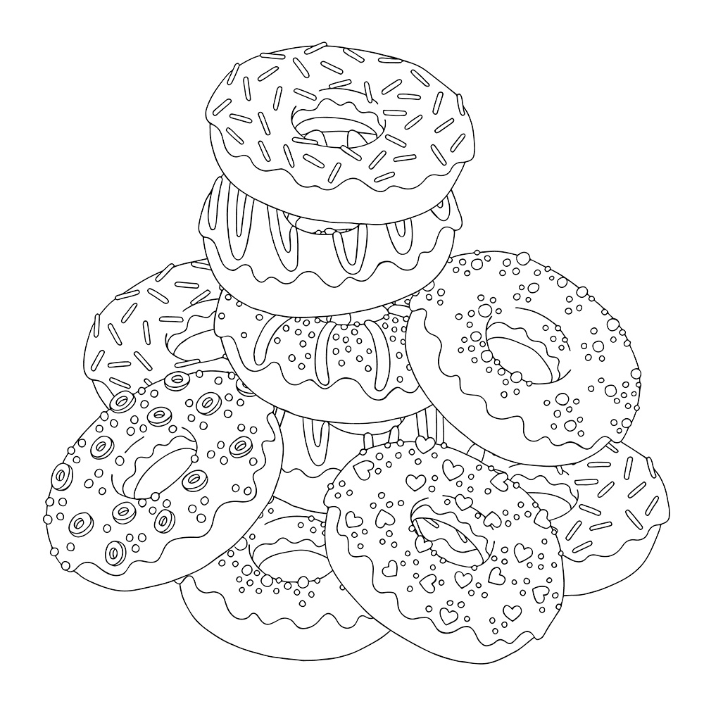 donut coloring pages