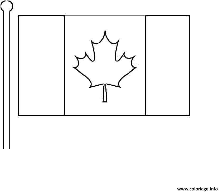 drapeau du canada canadian flag coloriage