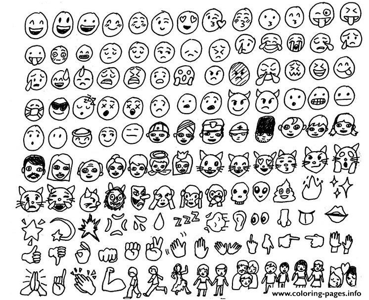 emoji emoticon list printable coloring pages book