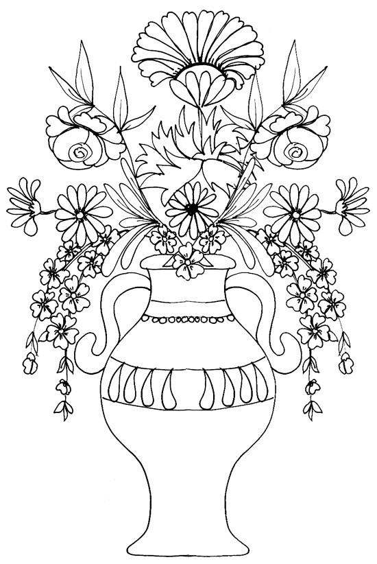 coloriage a imprimer vase de fleurs
