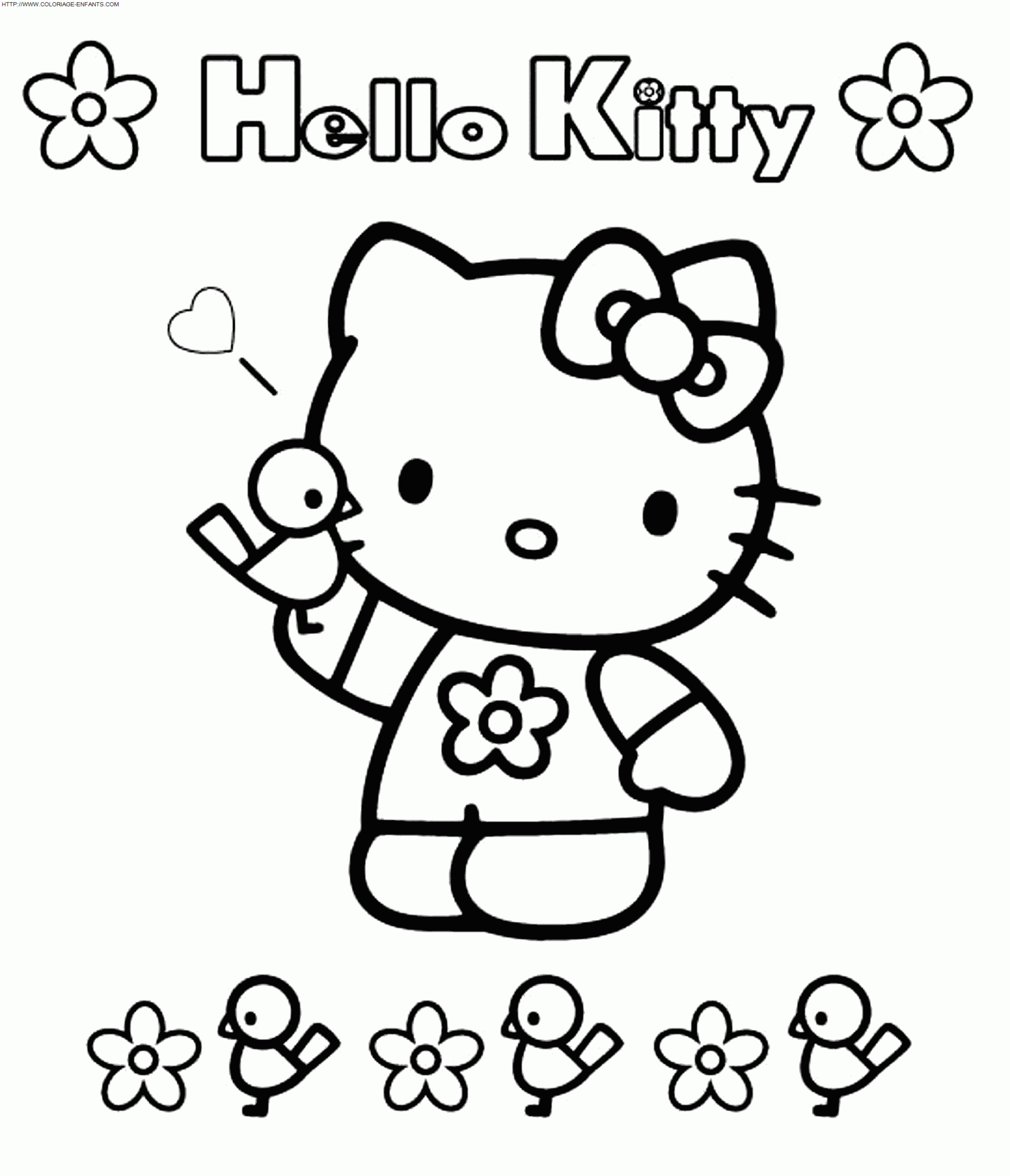 coloriage de hello kitty paques