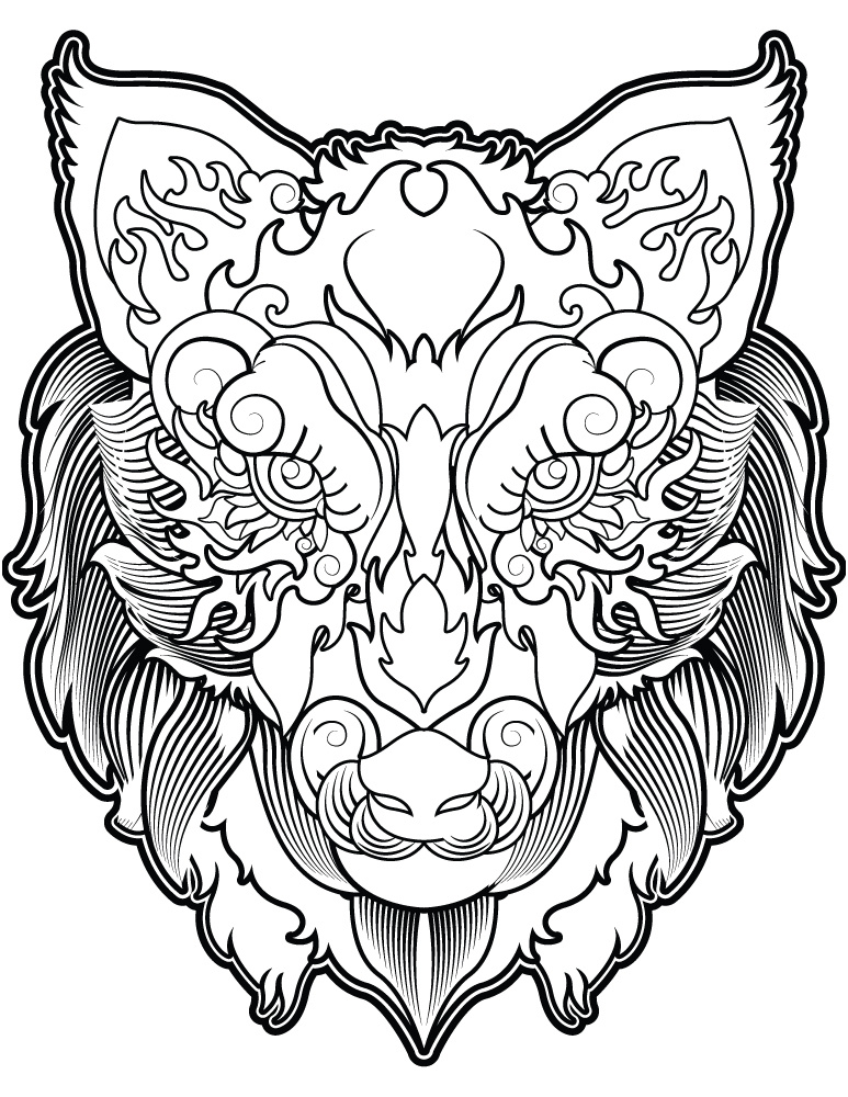 tete de loup coloriage magnifique image a imprimer gratuit