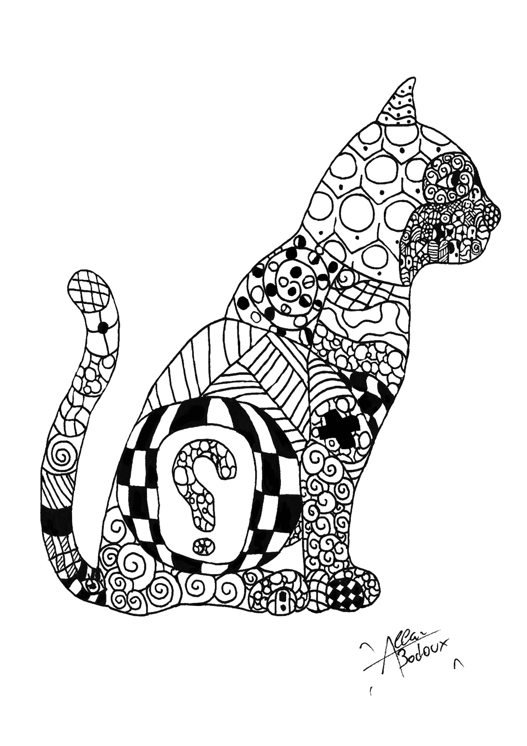 image=chats coloriage chat avec motifs 1
