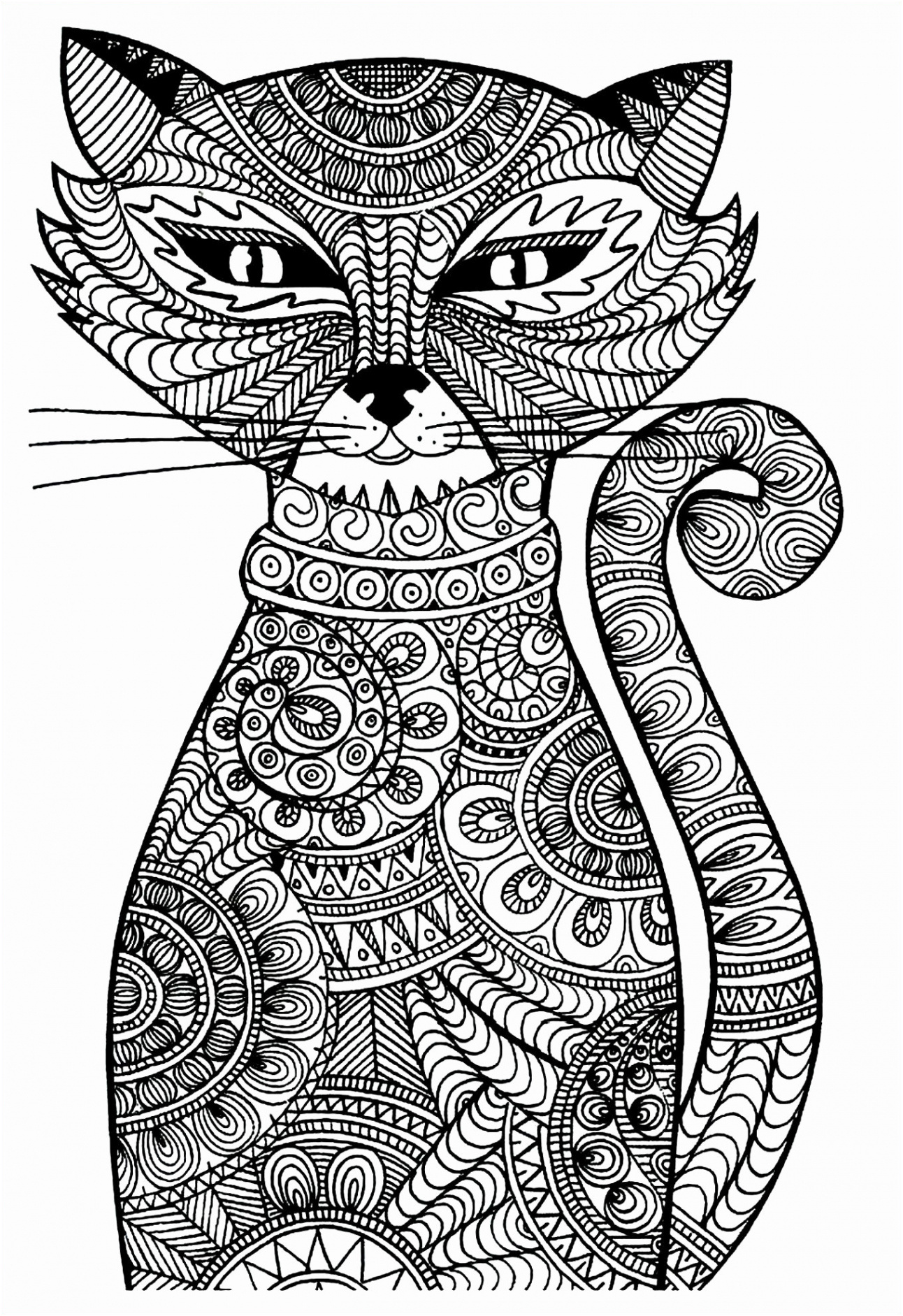 coloriage a imprimer de chat serapportanta mandala chat a imprimer within dessin mandala chat