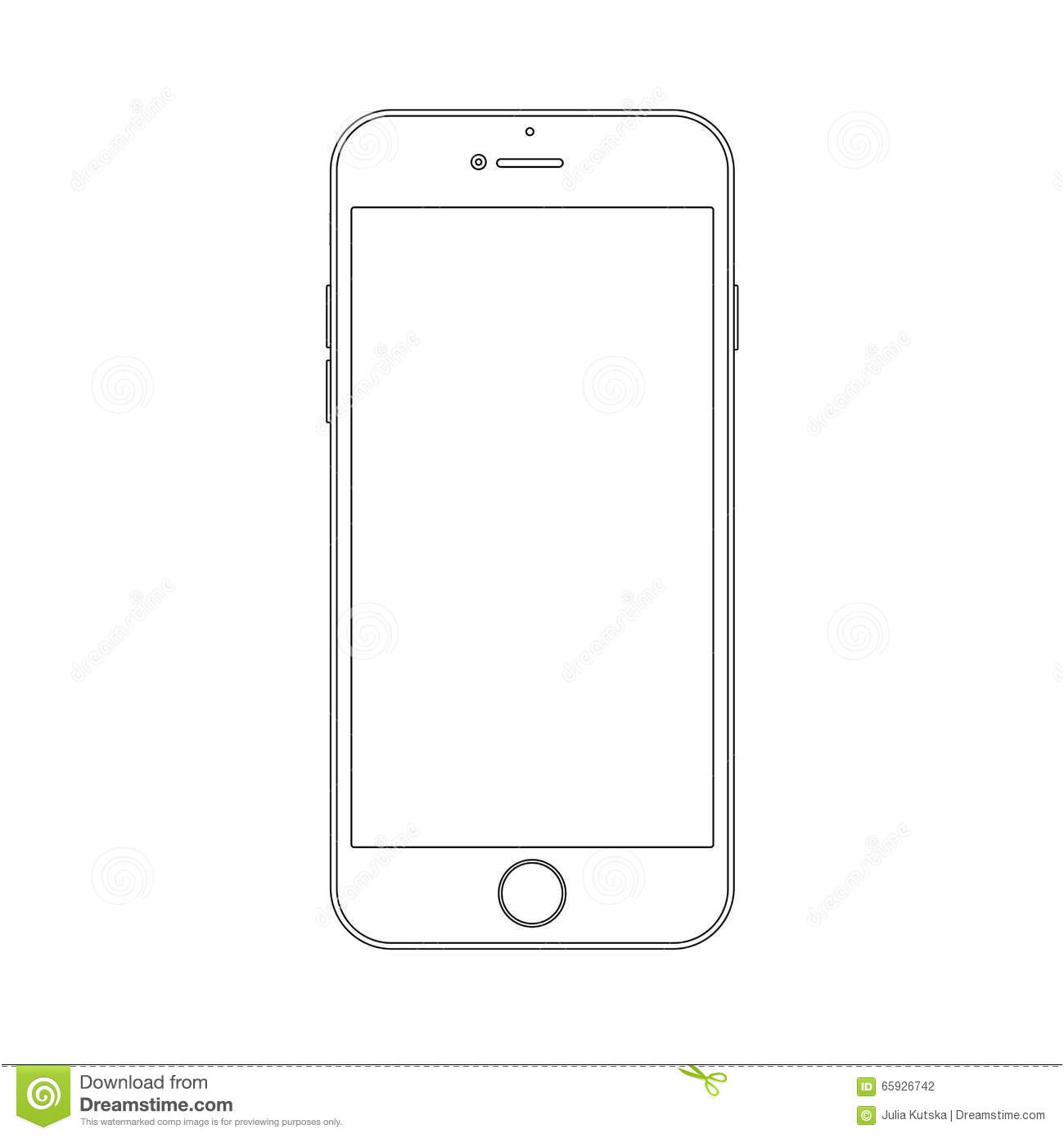 illustrazione di stock smartphone del disegno di profilo linea sottile elegante pro tazione di stile image