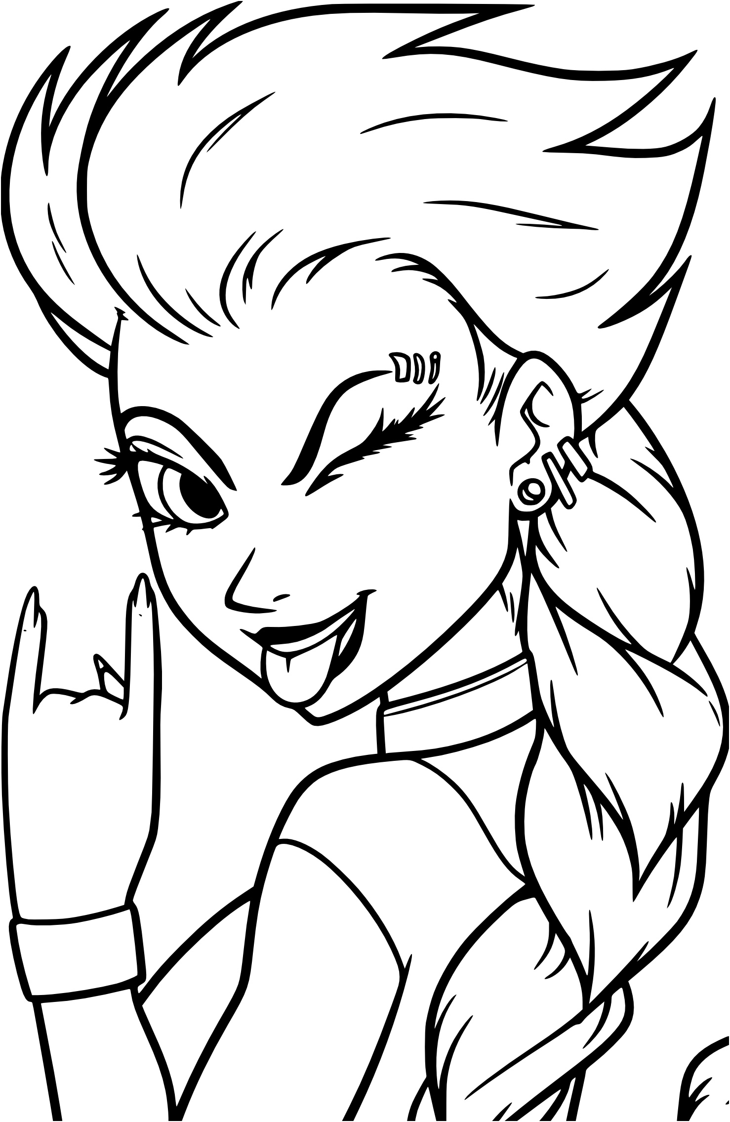 coloriage elsa punk la reine des neiges