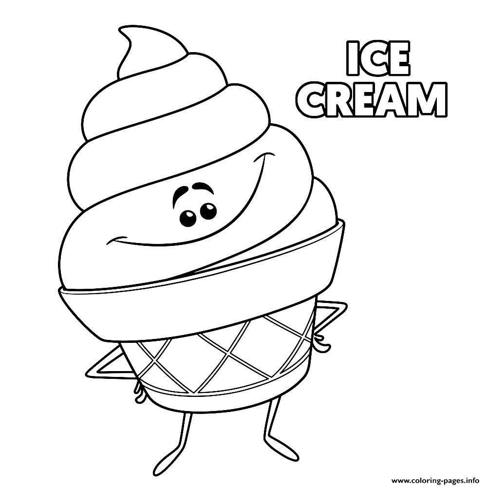 emoji movie icecream printable coloring pages book