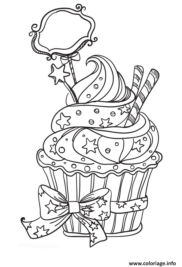cupcake facile coloriage dessin