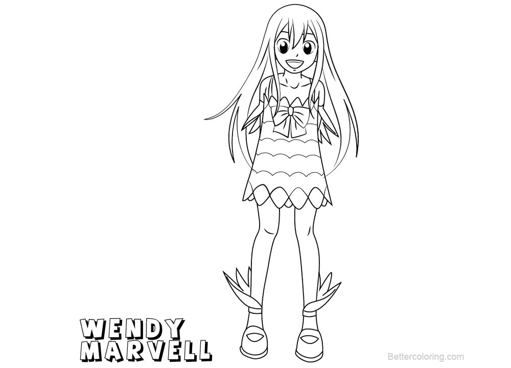 fairy tail coloring pages wendy marvell