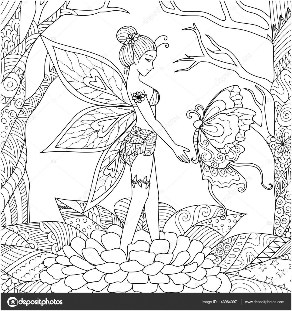 stock illustration pretty fairy girl playing with