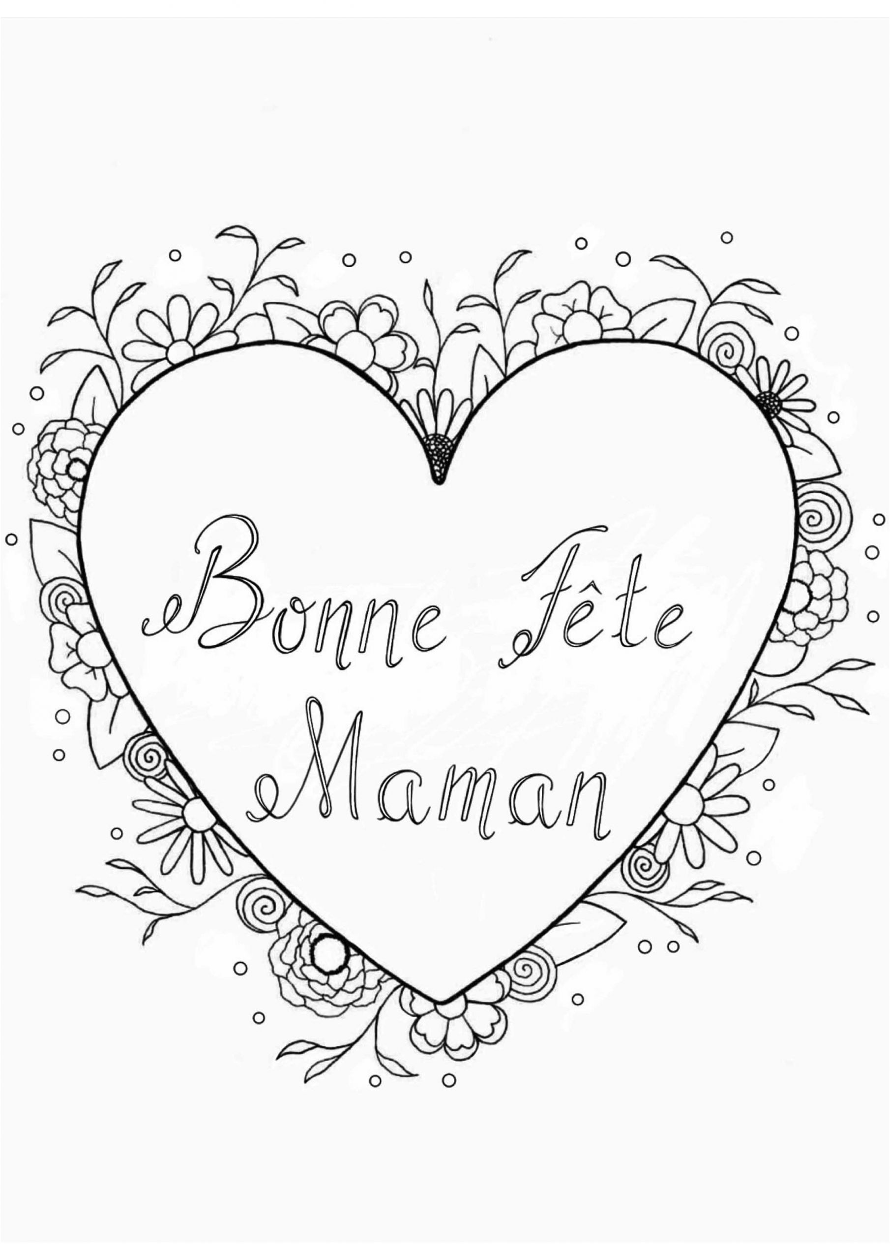 dessus coloriage fete des mamans